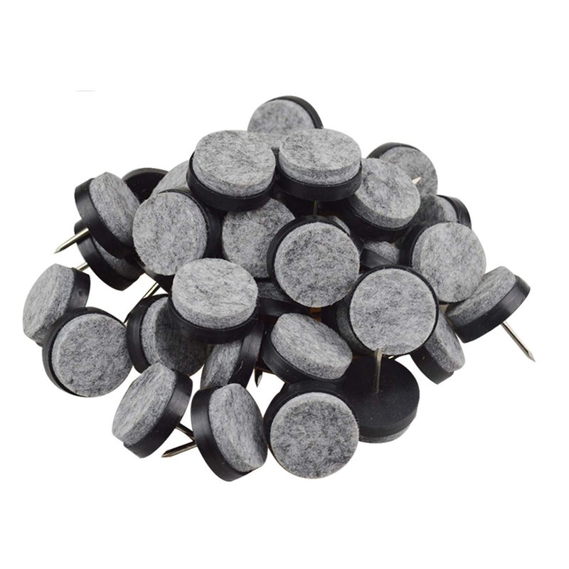 Gutapo 40pcs Round Heavy Duty Nail-on Felt Pad for Furniture Chair Table Leg Feet Floor Protectors Slide Smoothly (Black, Pad Diameter 20mm) - Image 1